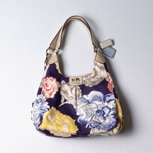 Coach Madison Maggie Navy Floral Tote Handbag M1220-23351 Women’s Bag